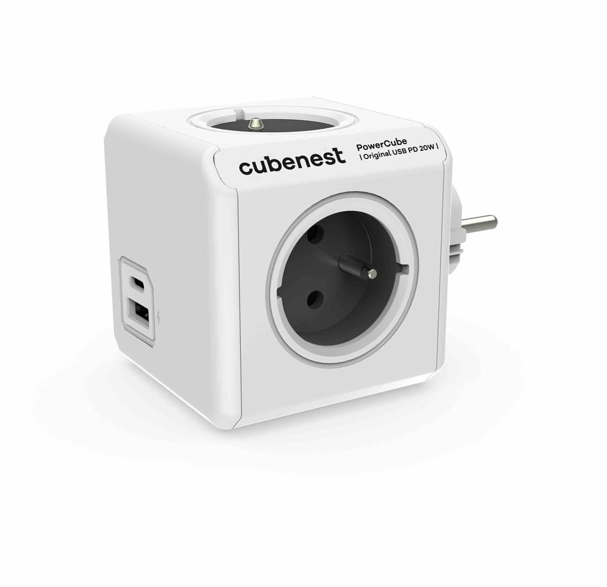 Zásuvka Cubenest PowerCube Original USB A+C PD 20 W Grey (1x USB-A, 1x USB-C)