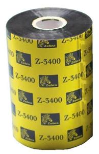 Zebra páska 3400 wax/resin. šířka 110mm. délka 450, cena za 1 kus (12ks v balení)