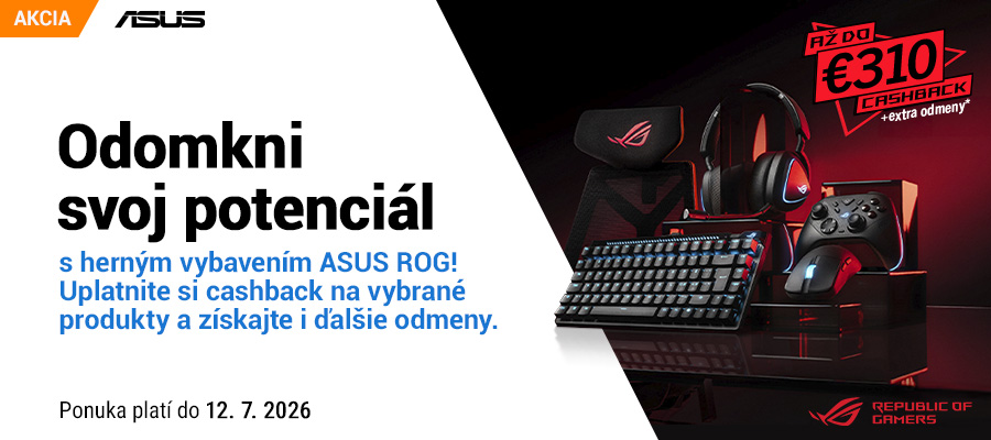 Získaj späť až 310 € za nákup ROG výbavy