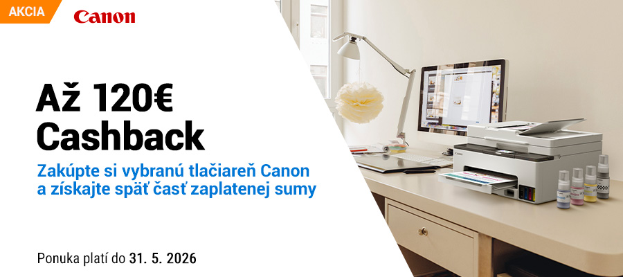 Získajte naspäť z nákupu až 120€ s Canon Cashback