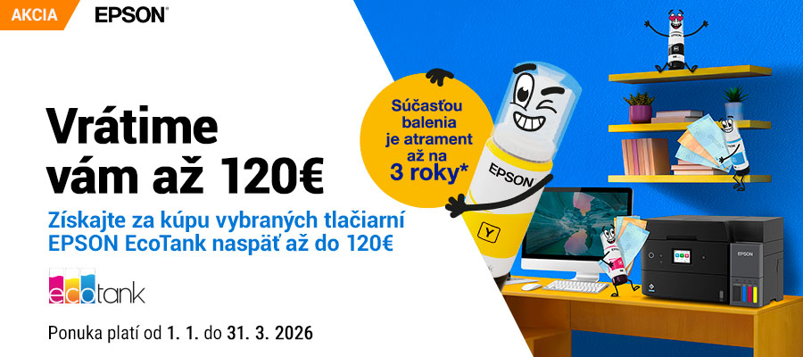 Získajte naspäť z nákupu až 120€ s EPSON Cashback