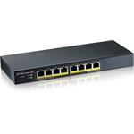 Zyxel GS1900-8HP v3, 8-port GbE L2 PoE Smart Switch, 802.3at, desktop, fanless, 70 Watt