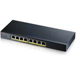 Zyxel GS1900-8HP v3, 8-port GbE L2 PoE Smart Switch, 802.3at, desktop, fanless, 70 Watt