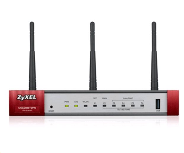 Zyxel USG 20W-VPN (Device only) Firewall Applinace 1 x WAN, 1 x SFP, 4 x LAN/DMZ, IEEE 802.11ac/n