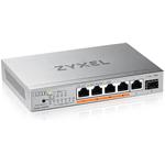 Zyxel XMG-105 5 Ports 2,5G + 1 SFP+, 4 ports 70W total PoE++ Desktop MultiGig unmanaged Switch